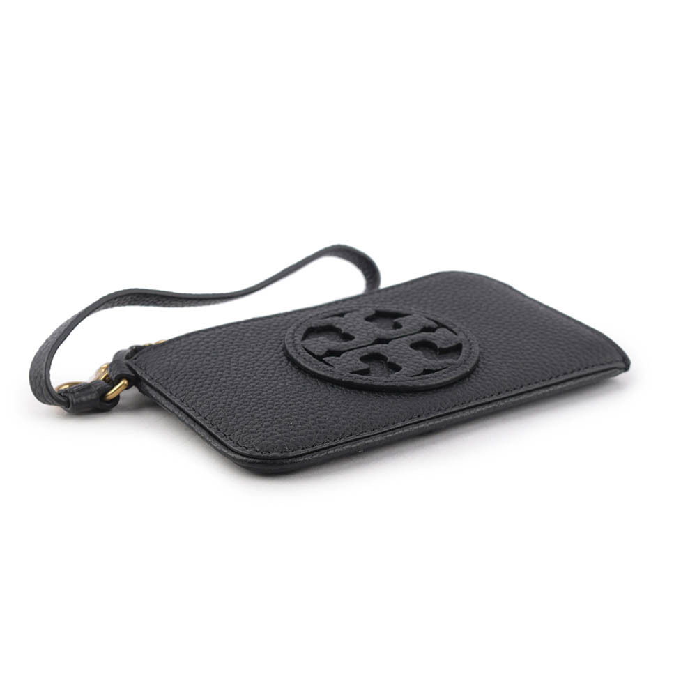【TORY BURCH】Miller 附提把拉鍊卡片夾/零錢包(黑色) 148984 001