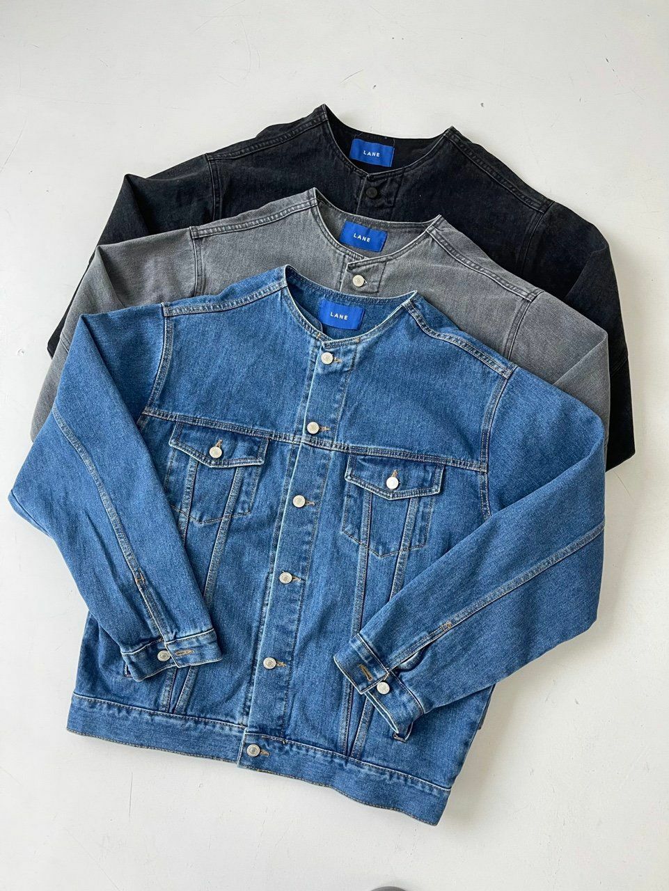 洗水圓領牛仔褸 LANE-020JK
