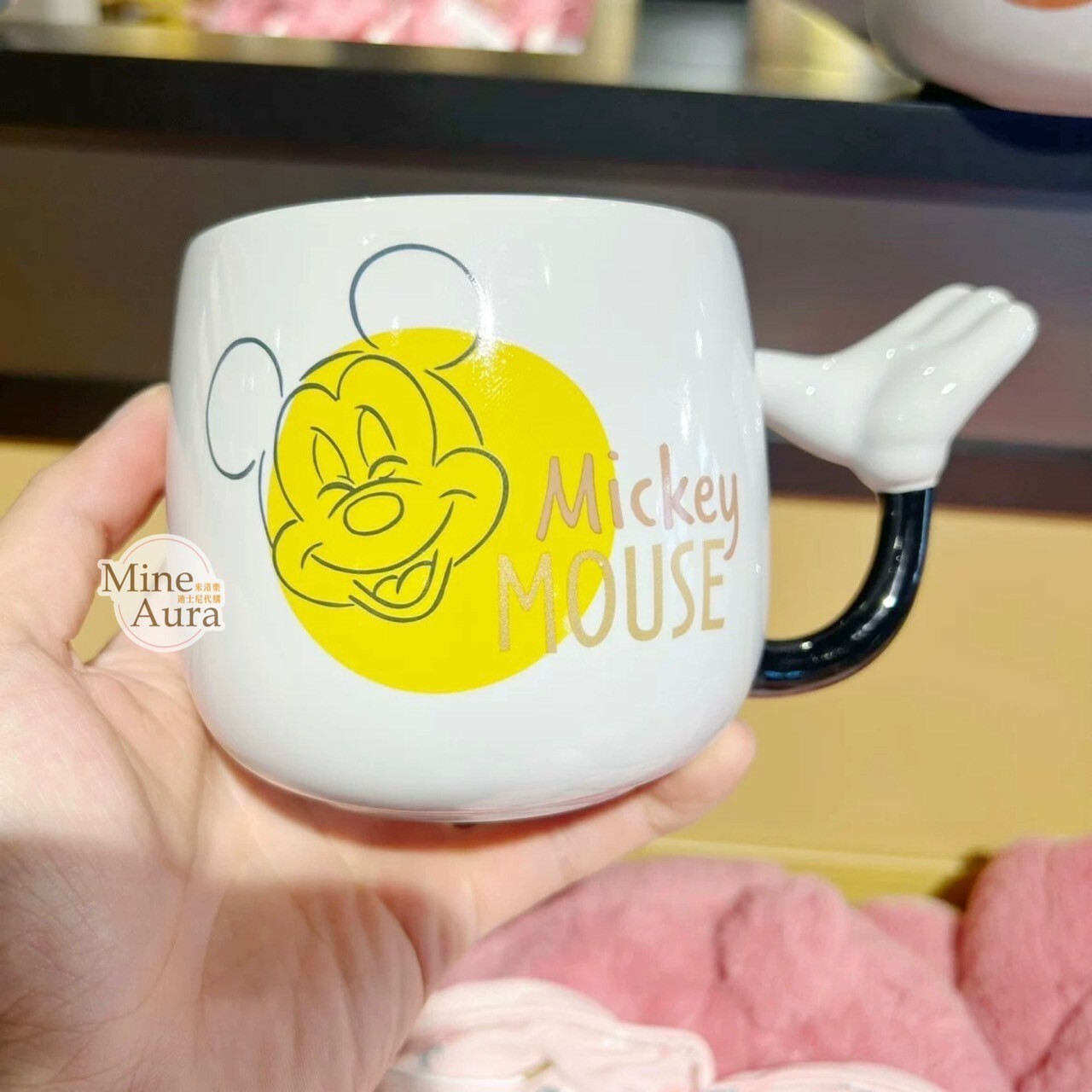 米奇 Mickey 圖案 手手造型手把 馬克杯 水杯 -上海迪士尼樂園