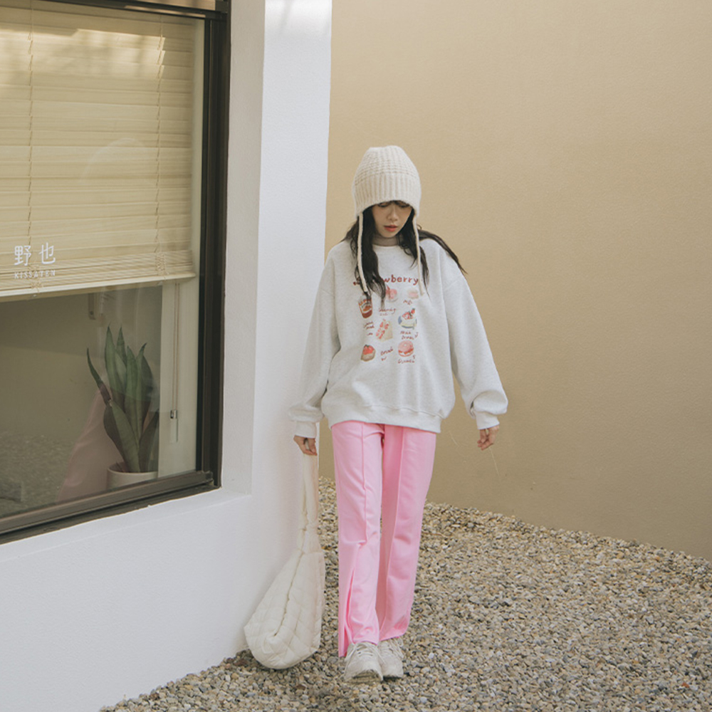 Cotton pants with cut-out drawstring and micro-flare five colors【04020532】in stock+pre-order