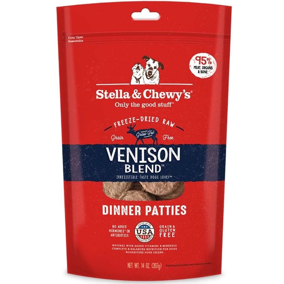 Stella's & Chewy's Freeze-Dried Raw Venison Blend Dinner Patties．5.5oz/14oz