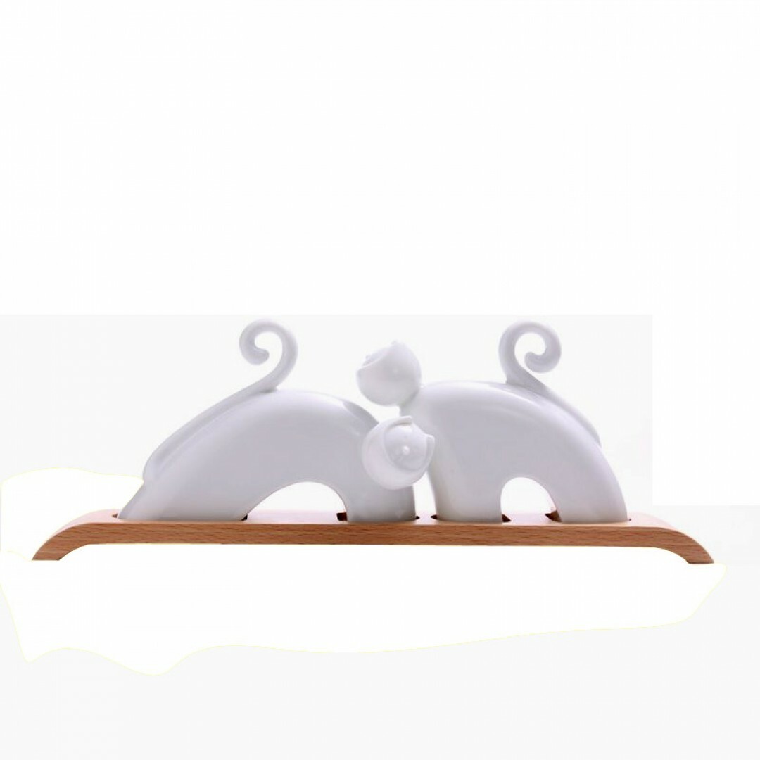 可愛貓椒鹽罐-相依(白瓷)