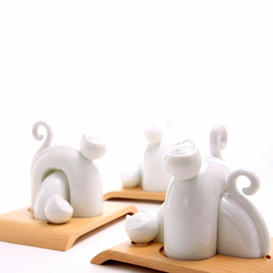 可愛貓椒鹽罐-相偎-純白系列