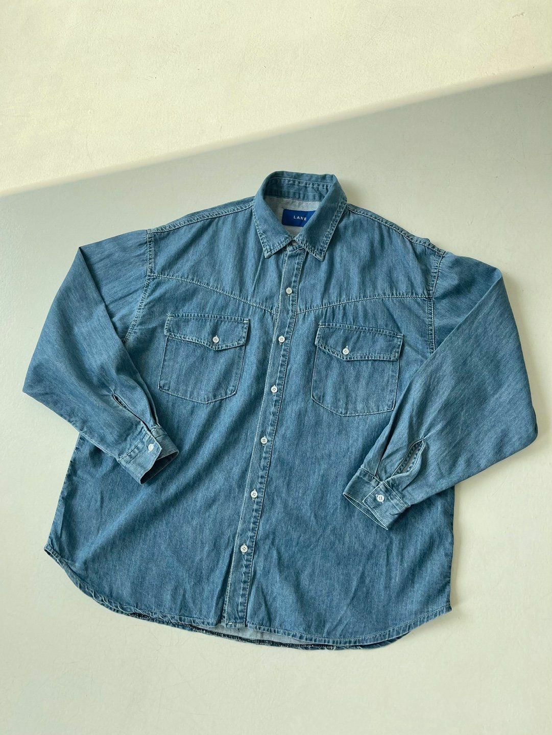 淨色牛仔長袖恤衫 LANE-023S