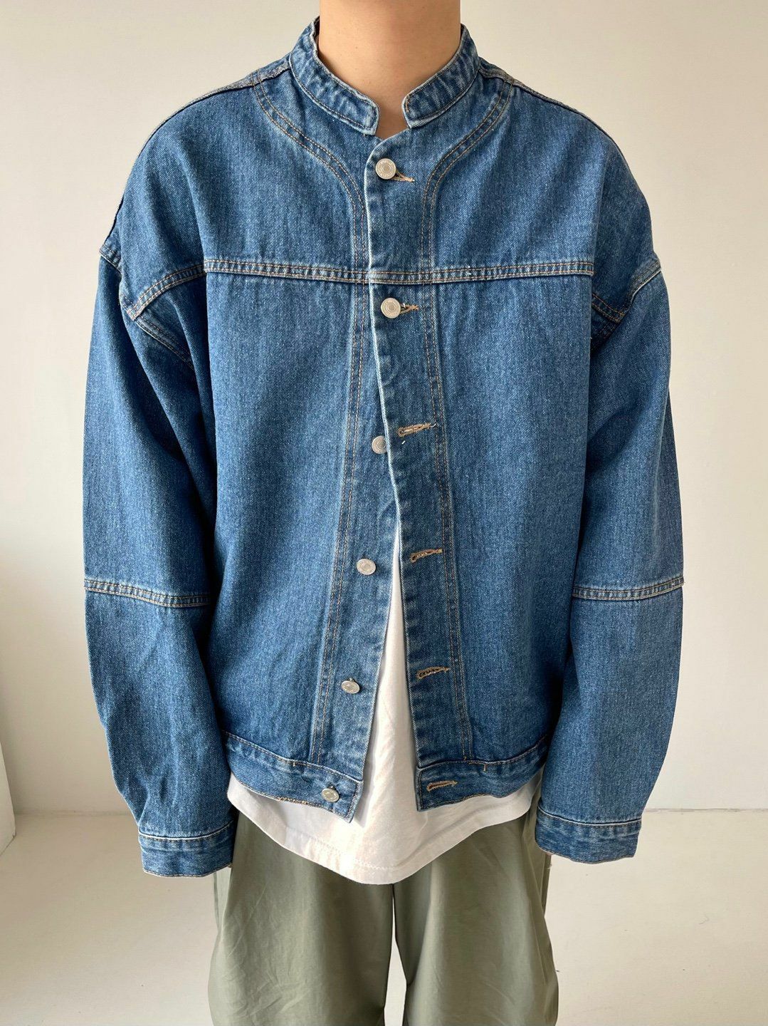 洗水圓領牛仔褸 LANE-028JK