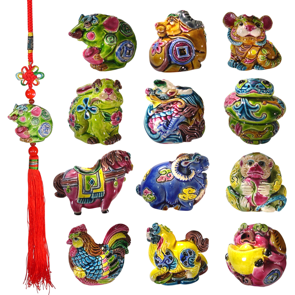 台灣國寶交趾陶｜十二生肖吊飾