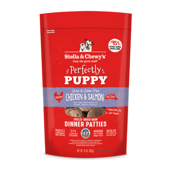 Stella's & Chewy's Freeze-Dried Raw Puppy Chicken & Salmon Dinner Patties．5.5oz/14oz