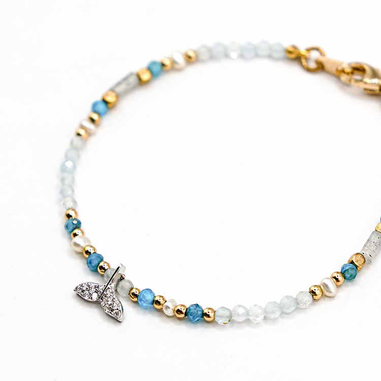 《台中意象》台中港 • 追想五汊港 – 海藍透輝石 – 手鍊