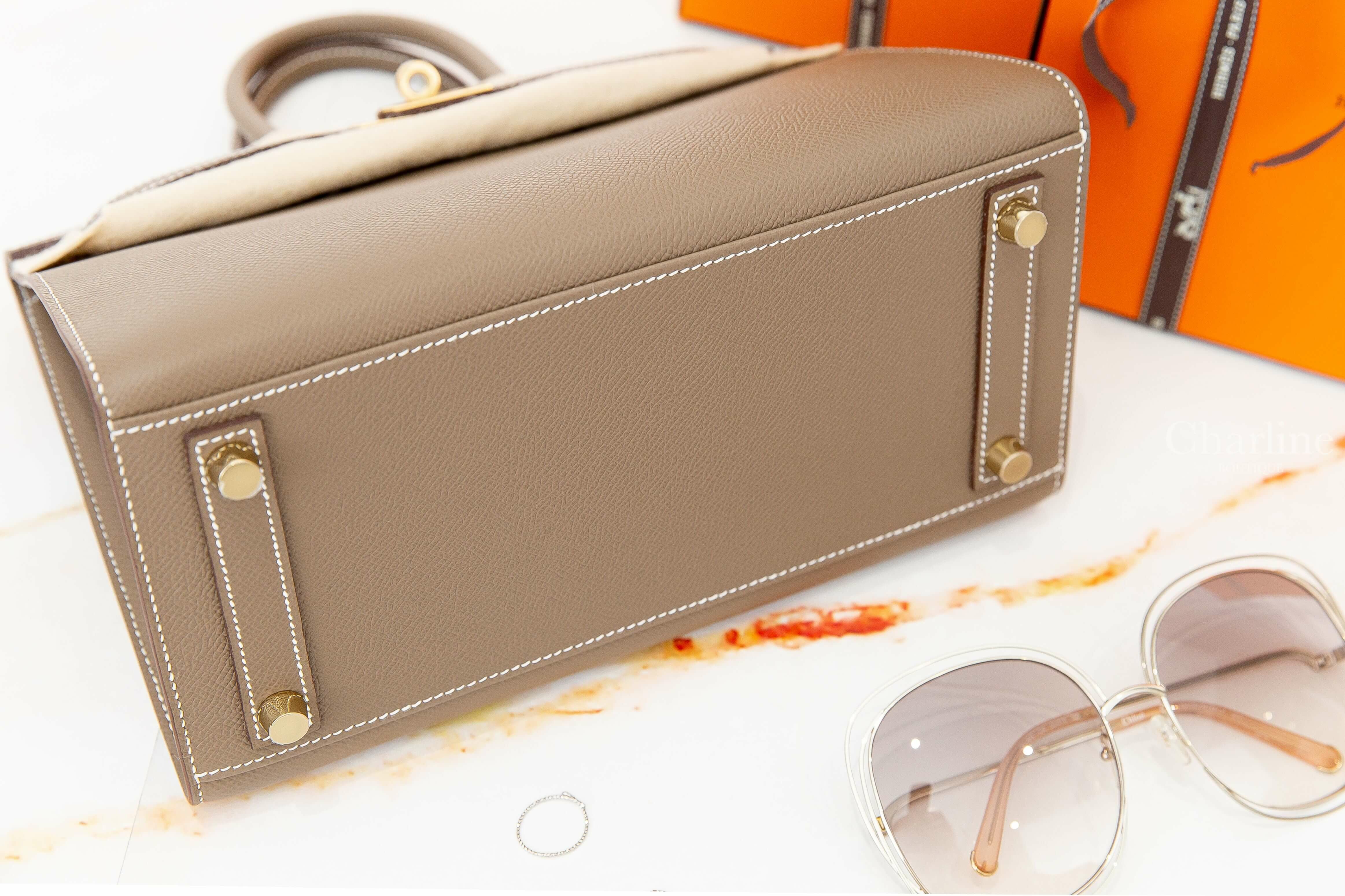 Hermès Birkin 25cm 18 Etoupe Epsom B刻大象灰金釦鉑金包-Charline Boutique 精品代購