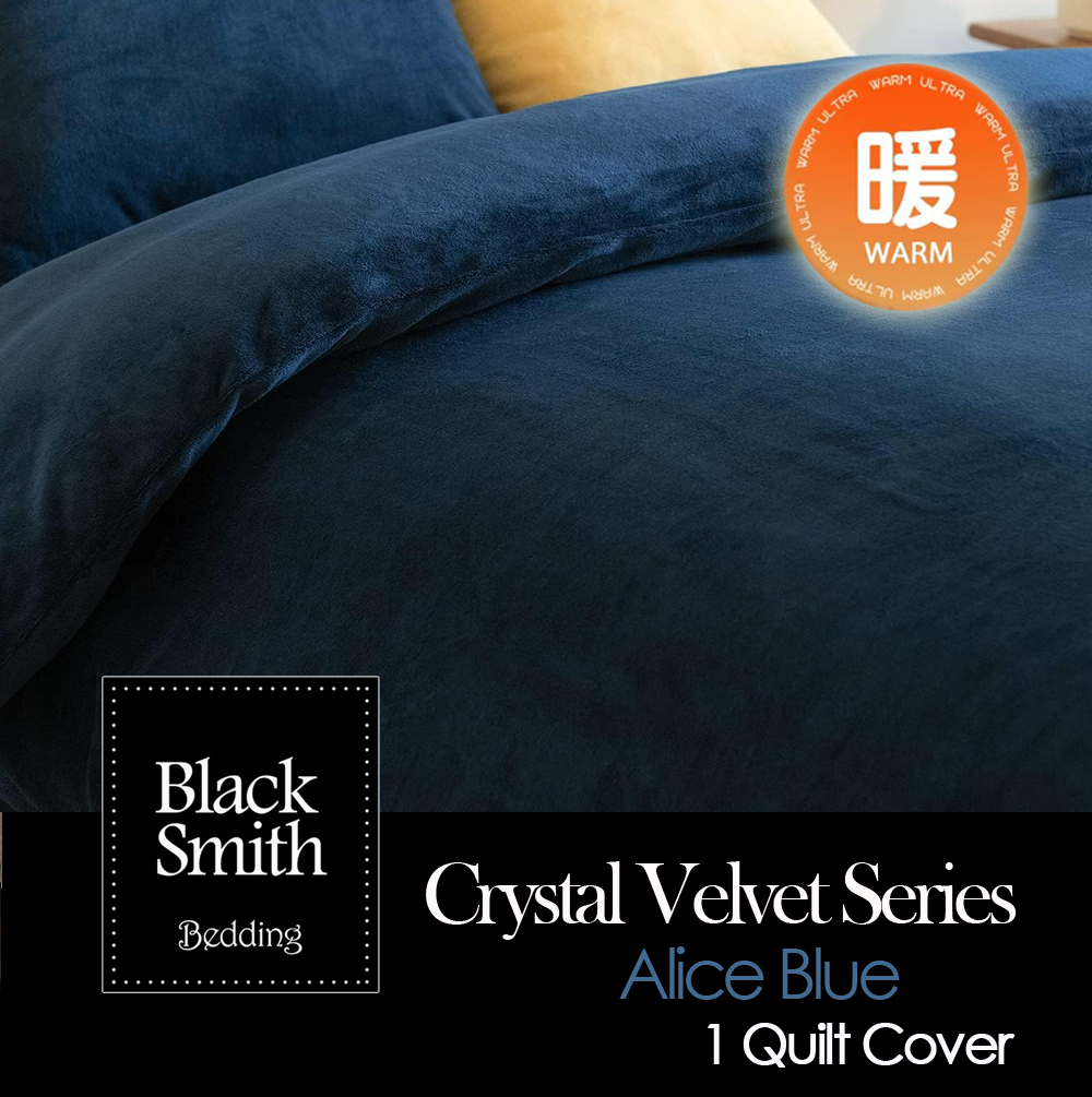 Black Smith 水晶絨秒速鎖溫保暖被套(愛麗斯藍)