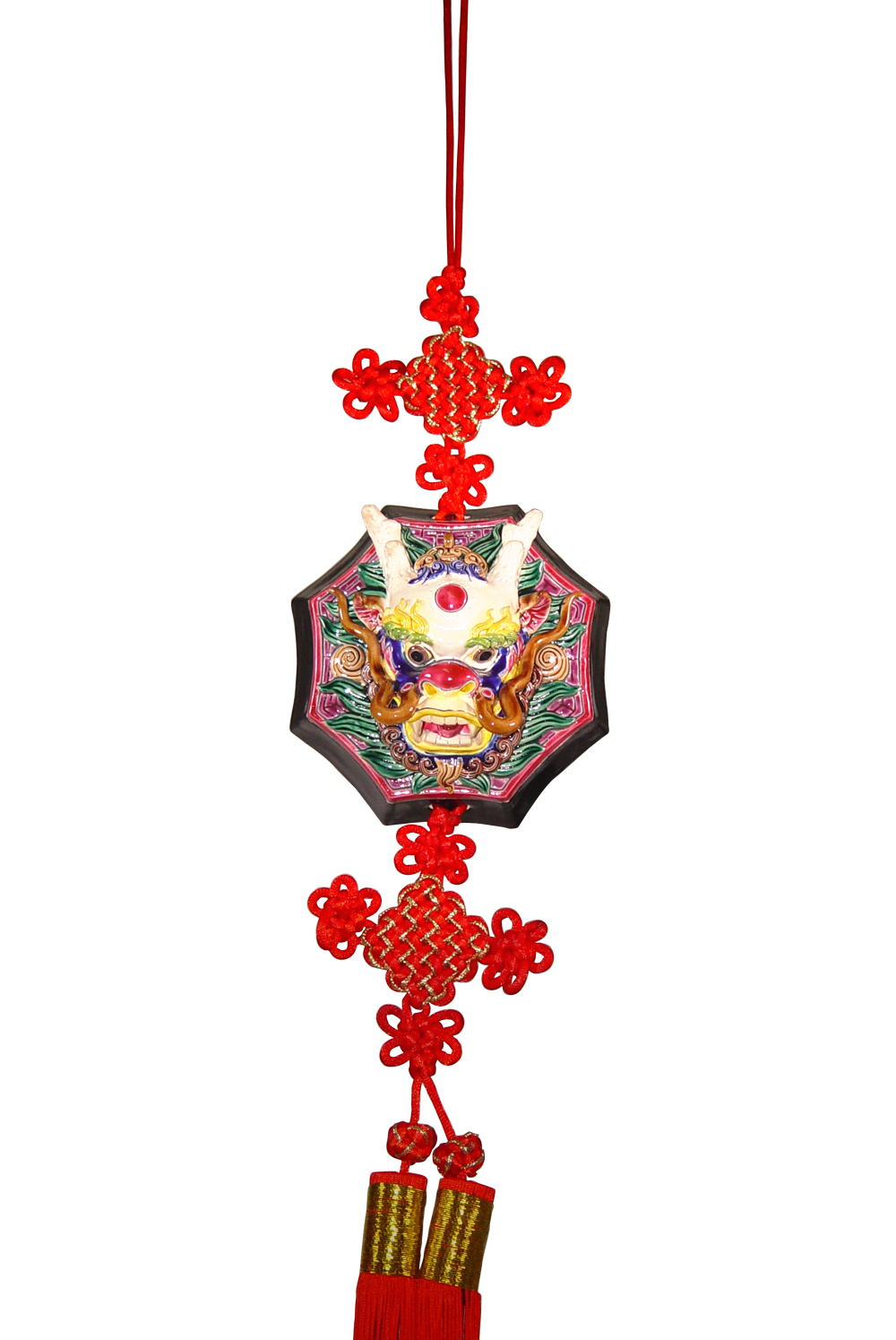 交趾陶｜中國結吊飾 5寸祥瑞龍首