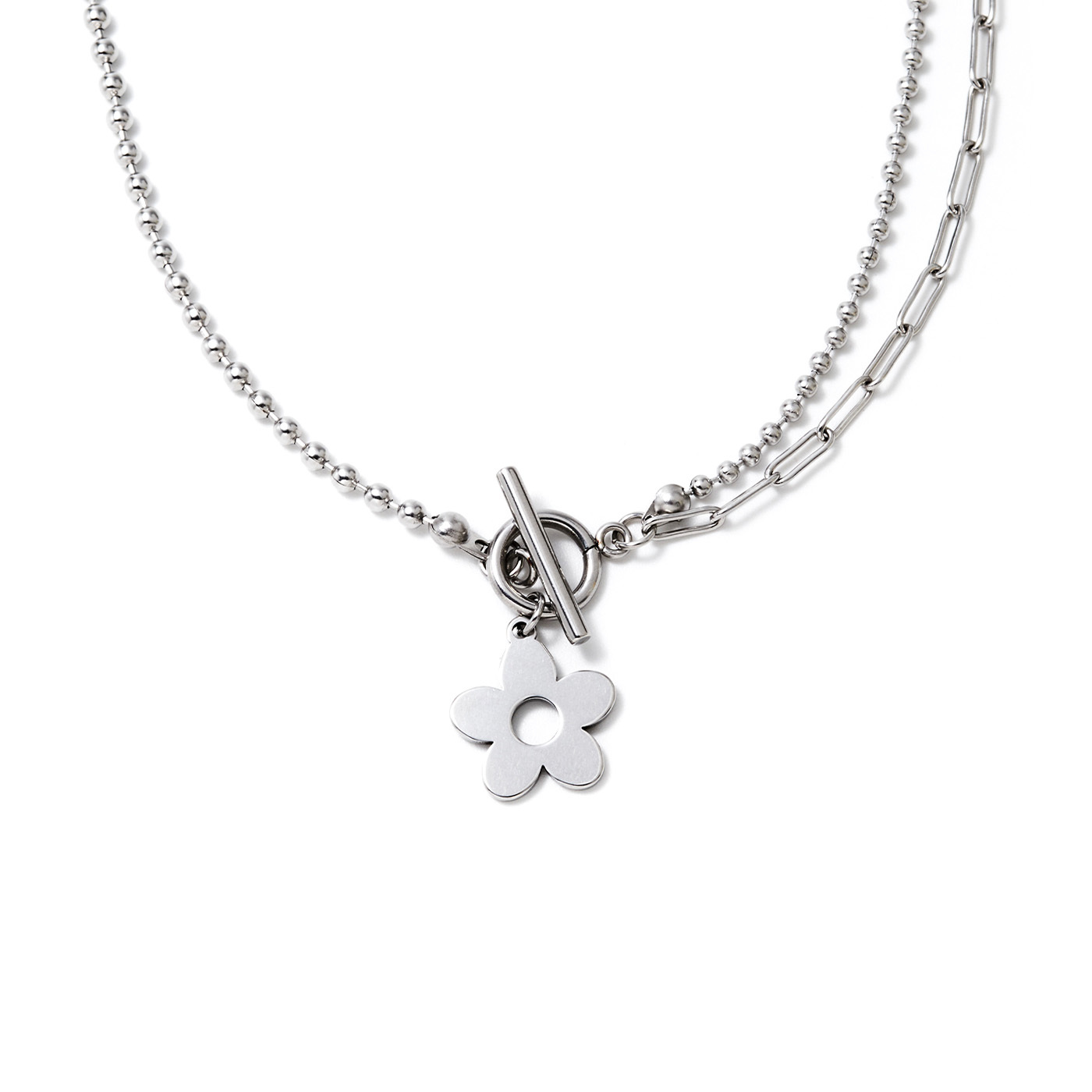 平價飾品,鋼飾,花,項鍊