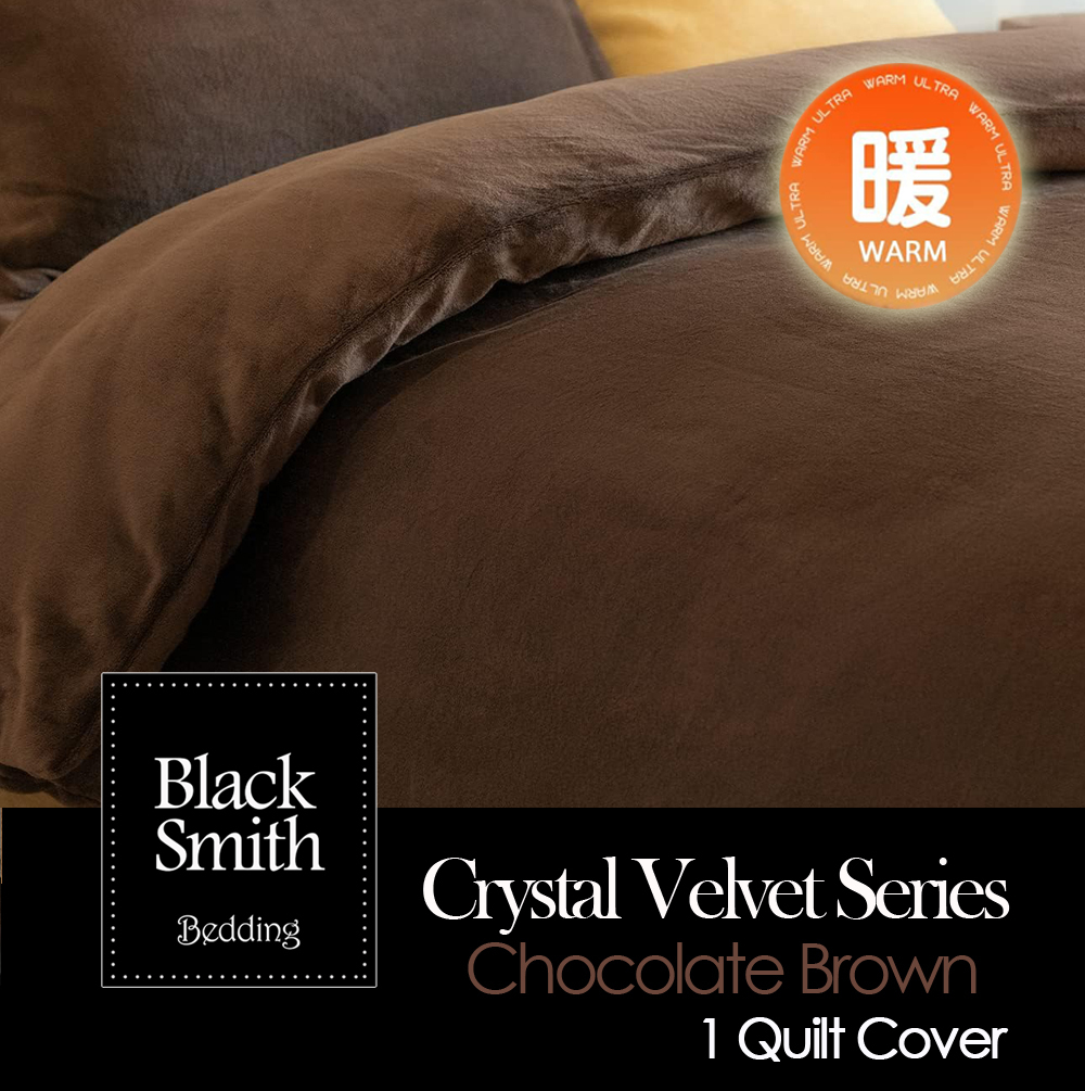 Black Smith 水晶絨秒速鎖溫保暖被套(朱古力啡)