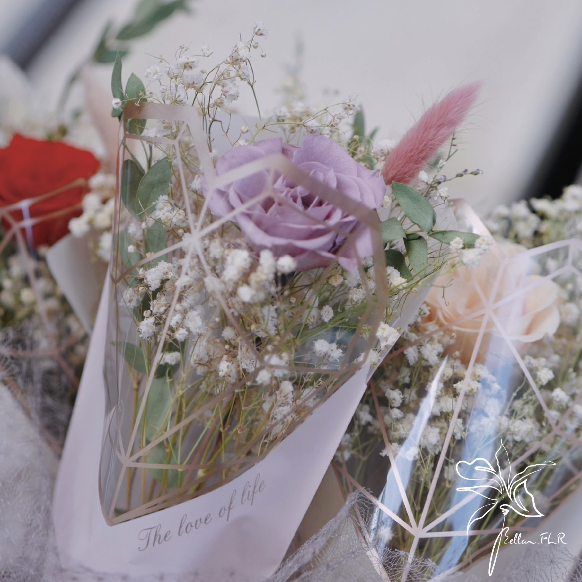 【炙熱唯一】單朵永生玫瑰花束 - 多色