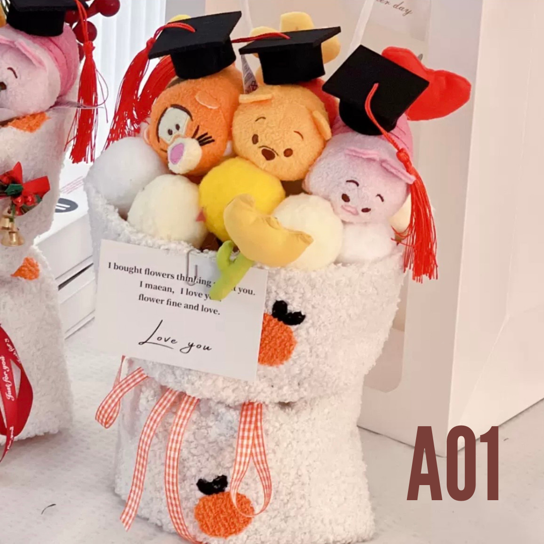 【預購】聖誕節 小熊維尼 卡比之心 玩偶花束禮盒 畢業禮物 情人節