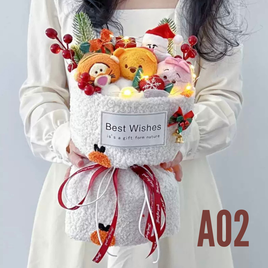 【預購】聖誕節 小熊維尼 卡比之心 玩偶花束禮盒 畢業禮物 情人節