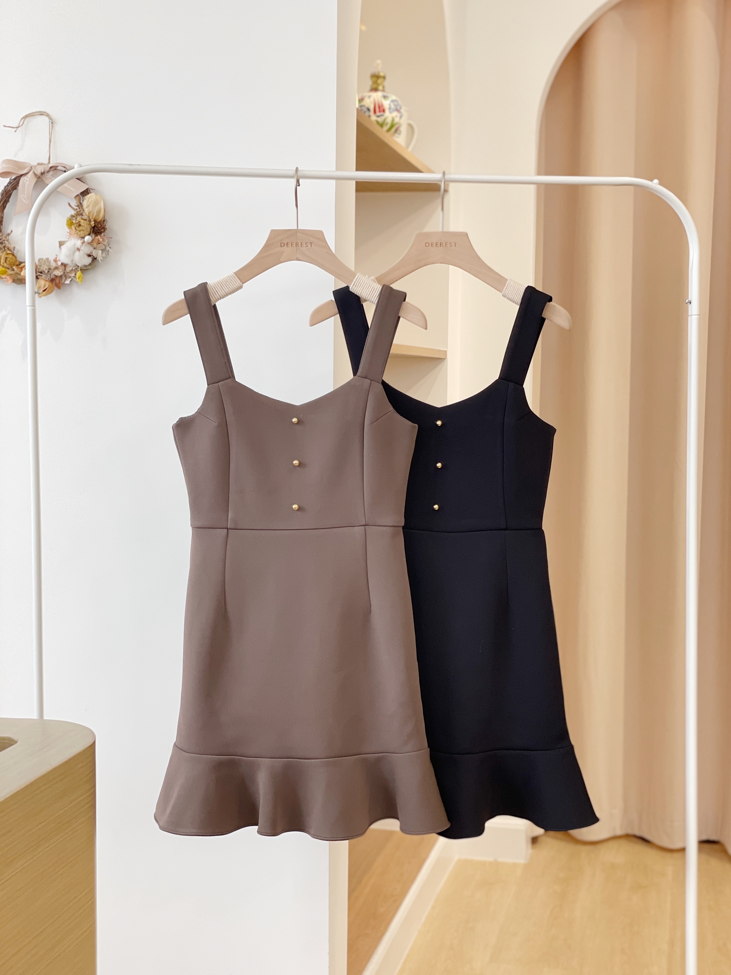 OP500 Caramel Flared Sling Dress