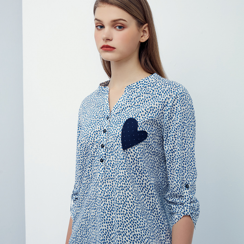 甜美愛心造型口袋上衣R6021