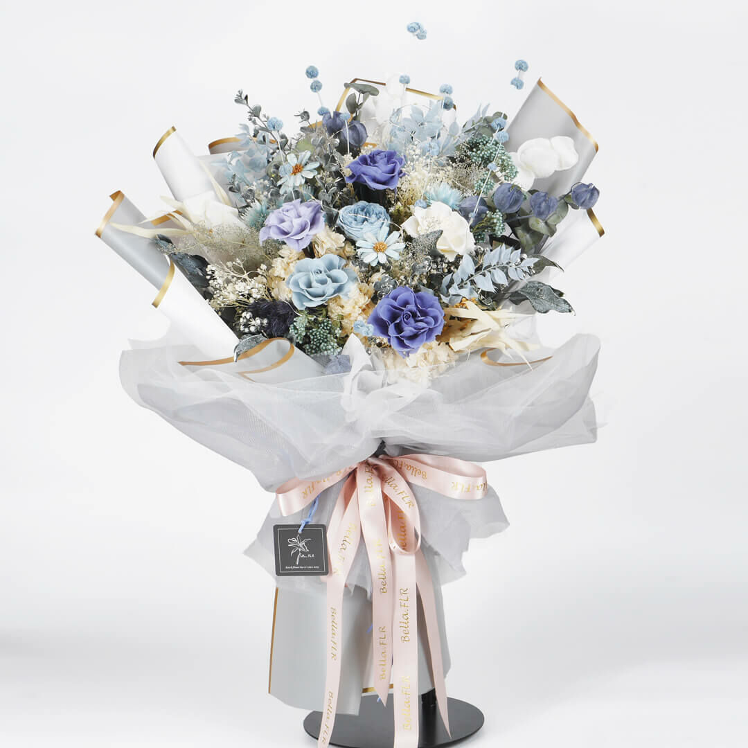 【藍色多瑙河】大型永生乾燥花束