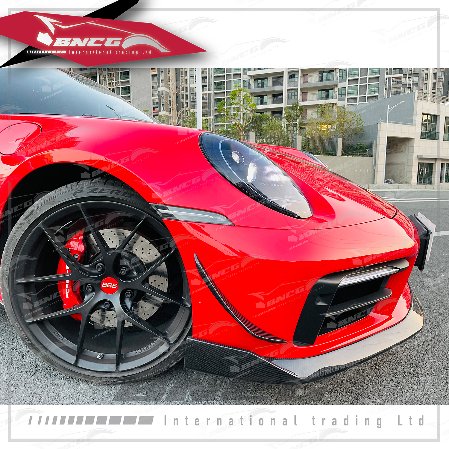 保時捷 Porsche 911 992 改裝 卡夢 碳纖維 外觀件 空力套件 MIW款 前保桿 風刀