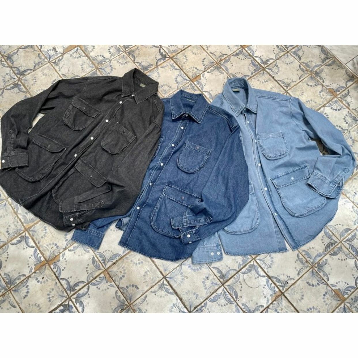 淨色四袋口牛仔長袖恤衫 HIGH FIVE-051JK