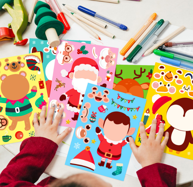 清货 卡通圣诞换脸贴纸（6张）