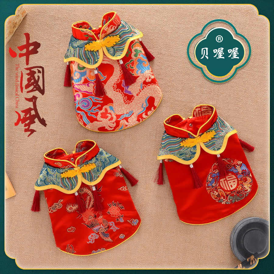 宠物衣服 唐装面料 薄款 高密度中式汉服款