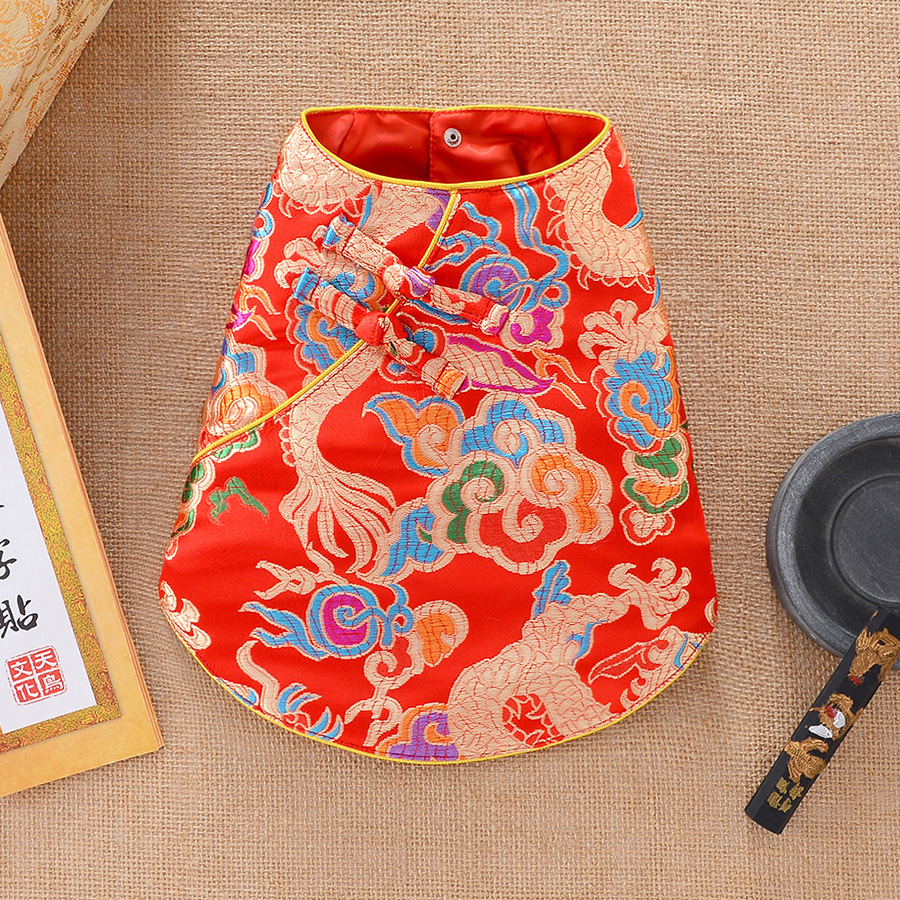 宠物衣服 宠物唐装 凤尾红 爆款 女装大推！！