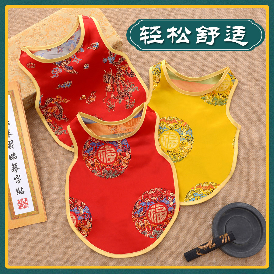 宠物衣服 宠物唐装 背心款 江南锦缎 超薄