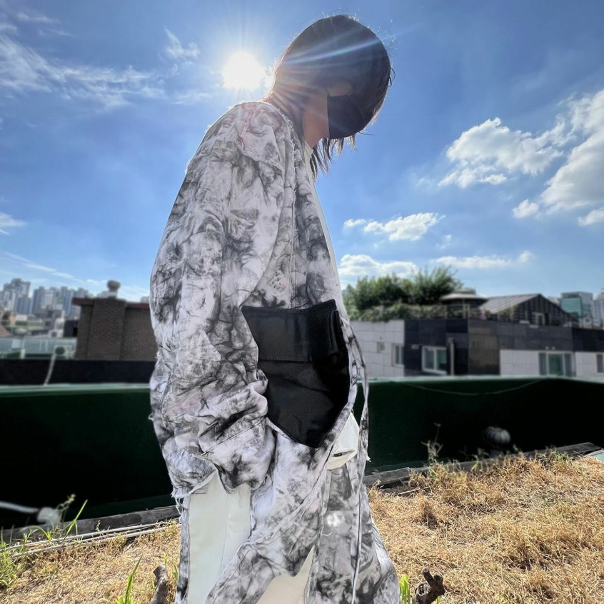 亮面紮染開胸外套 JK2412