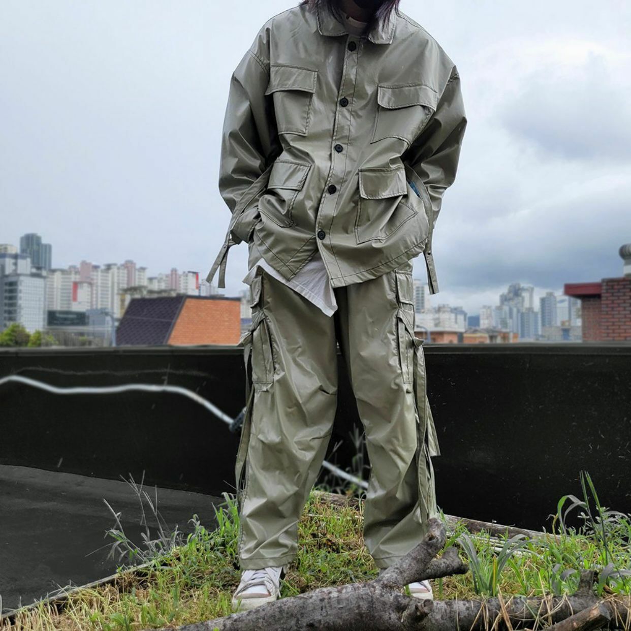 亮面淨色長袖恤衫 JK2413