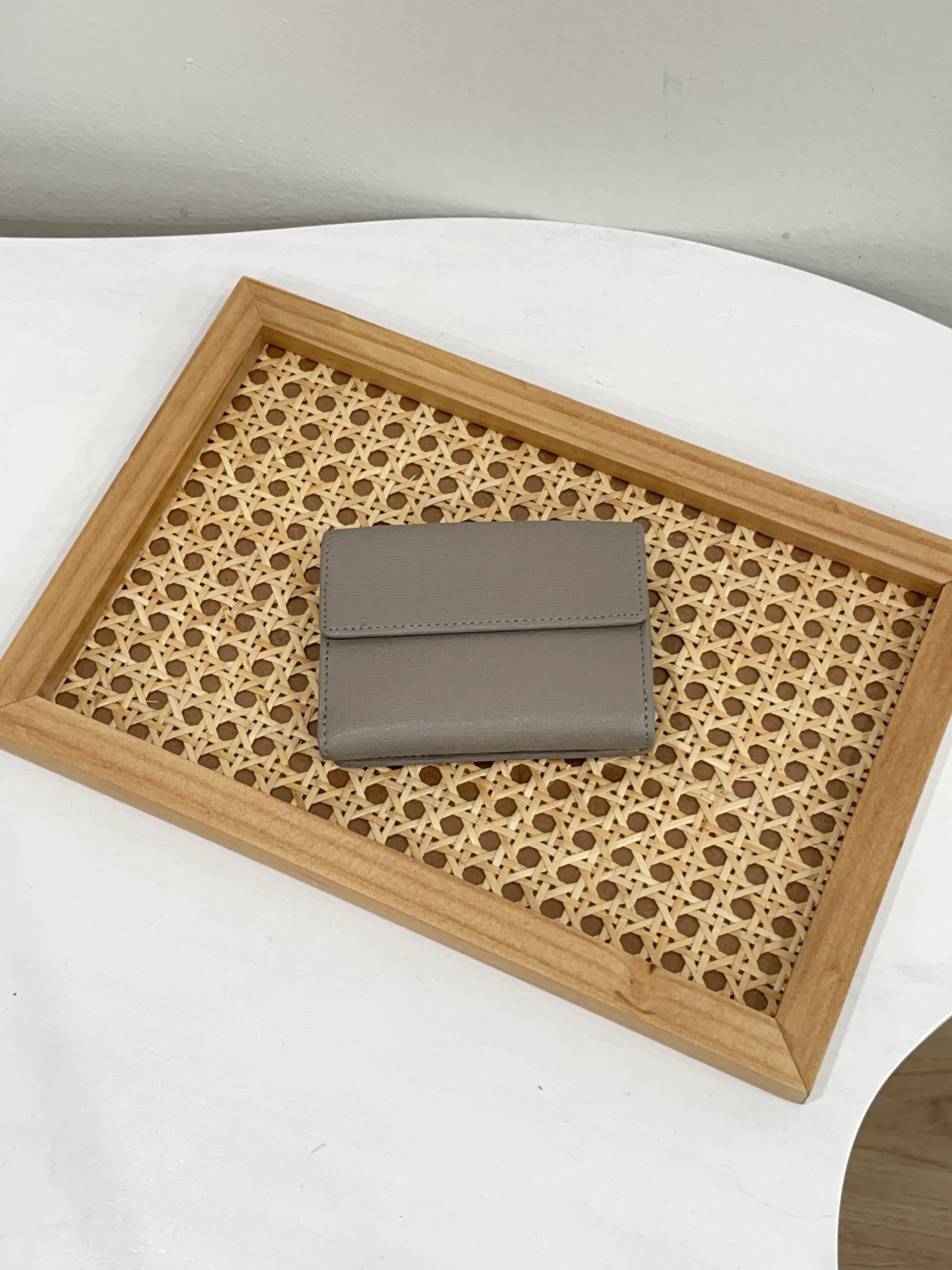 Furla mini trifold wallet 大象灰