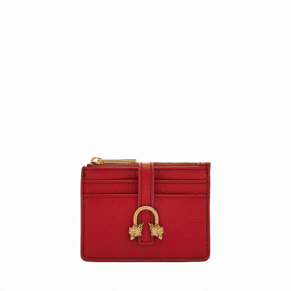 Vada 龍年真皮拉鍊卡夾-紅色 SL10022615