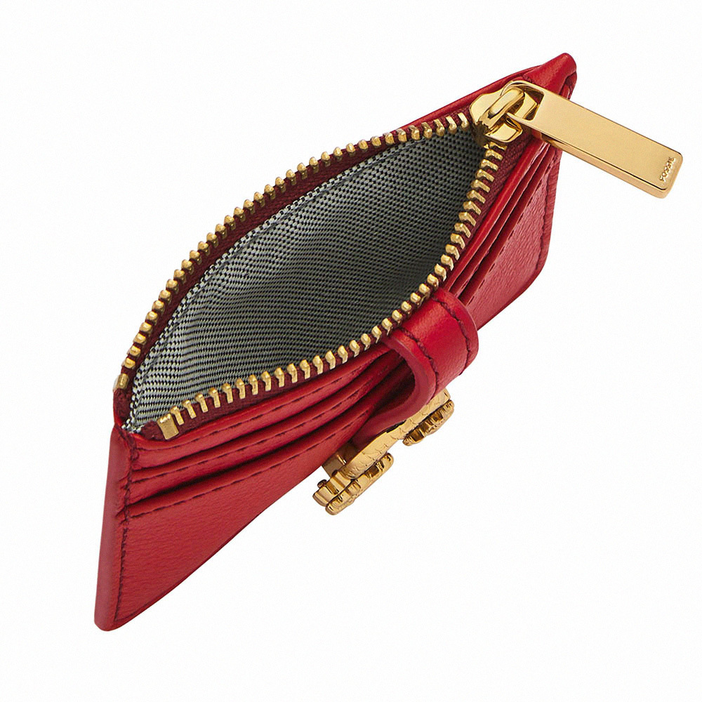 Vada 龍年真皮拉鍊卡夾-紅色 SL10022615