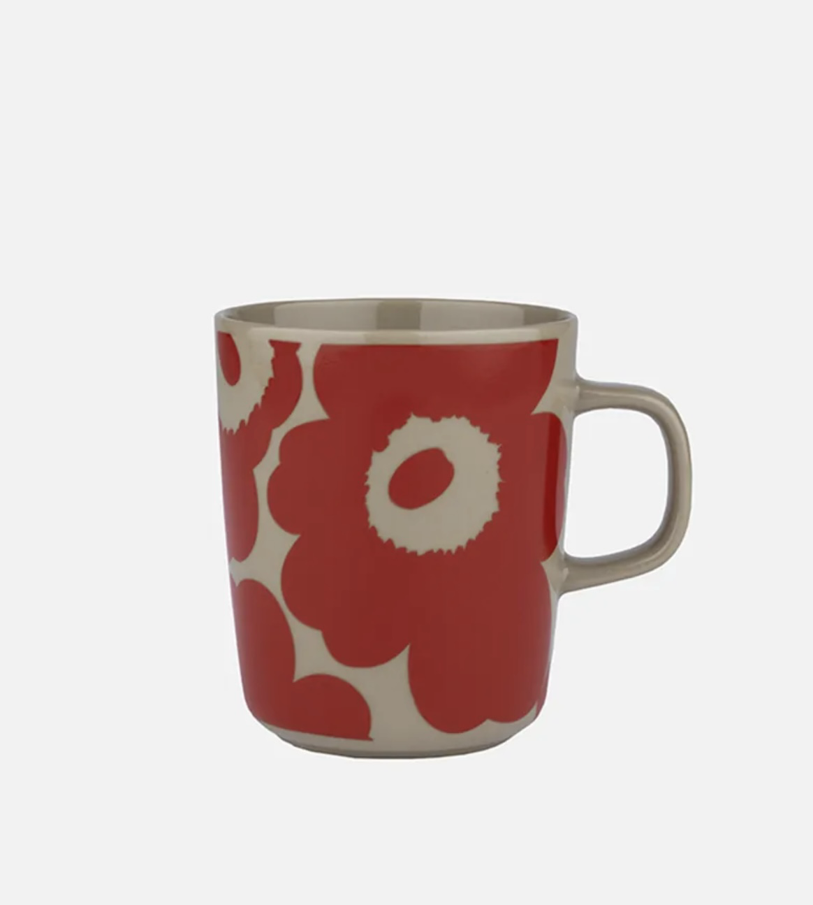 Unikko Mug with Handle 2.5D (red/beige)