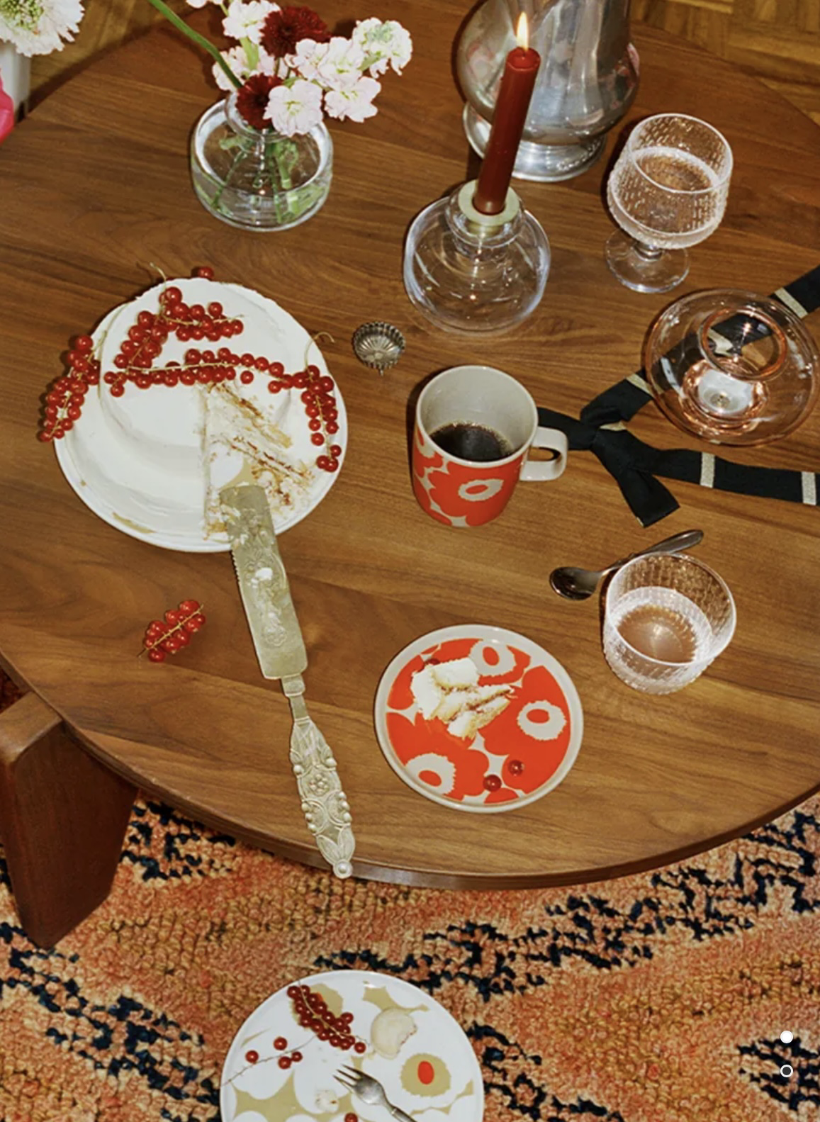 Unikko Mug with Handle 2.5D (red/beige)