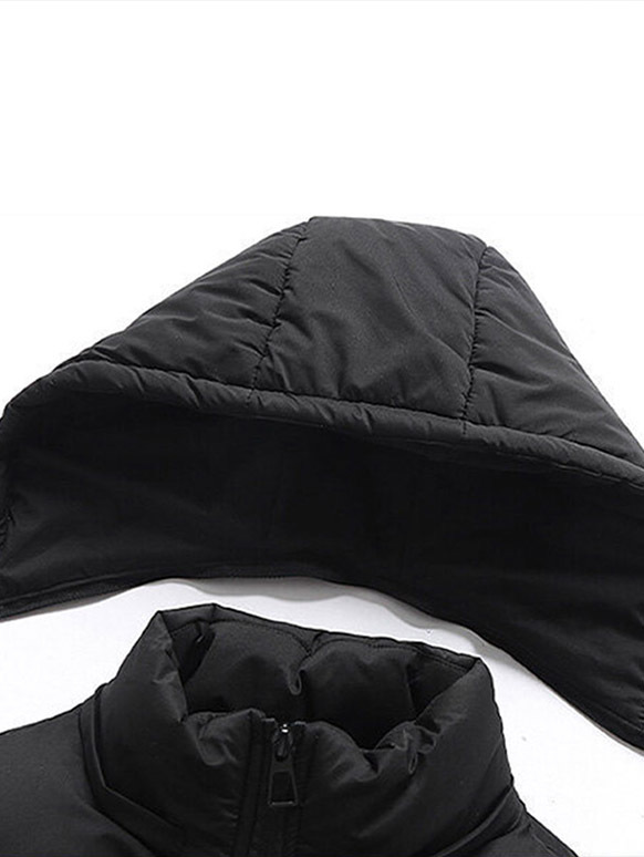 冬季 鋪棉加厚 背心 袖口包邊 保暖休閒 帽子可拆 百搭坎肩背心