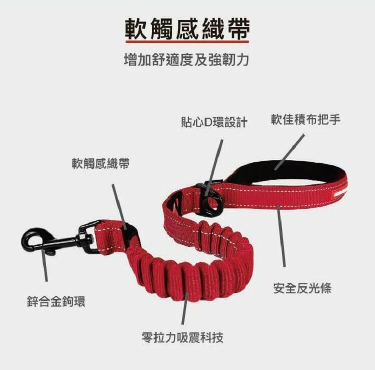 EzyDog Zero Shock Leash 64cm