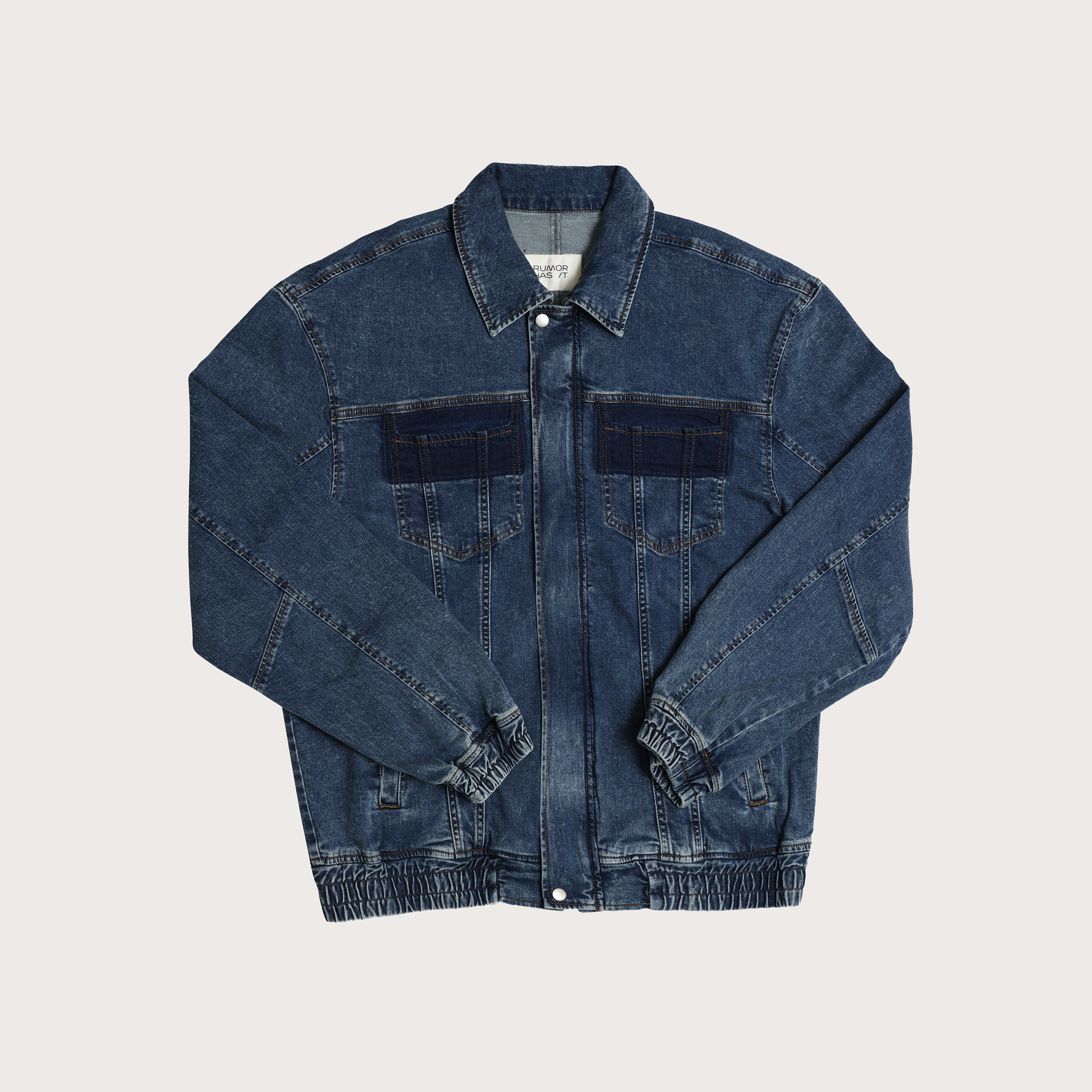 Contrast Pockets Oversized Denim Jacket