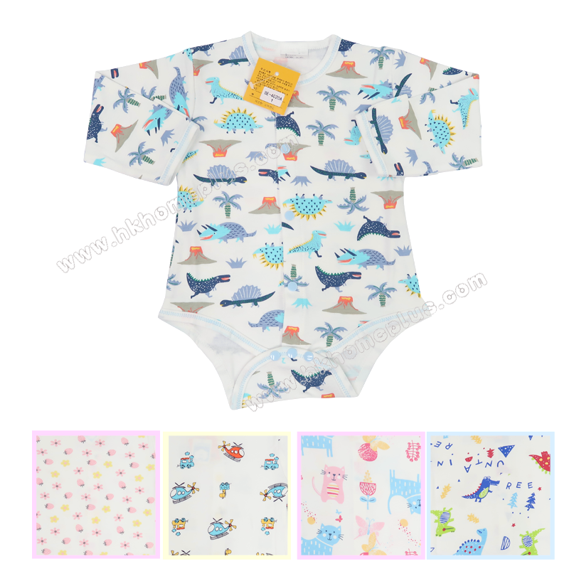 Koma Land: 嬰兒雙面長袖對胸連體衣 BE4020 (1-3碼)