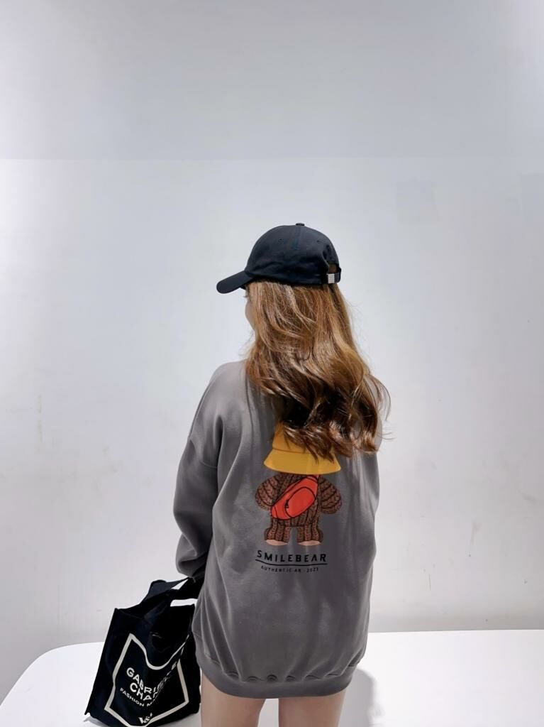 Smiley編織小熊衛衣(石灰色)