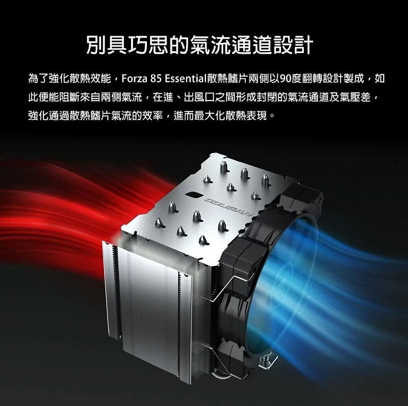米特3C數位–COUGAR 美洲獅 FORZA 85 ESSENTIAL CPU散熱器 6導管(6mm)/高16cm