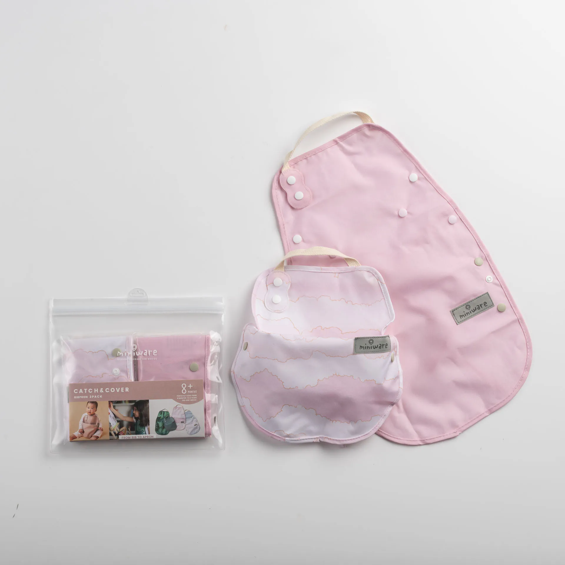 Miniware-陪你長大二合一防水圍兜兩入組 Catch & Cover Set of 2