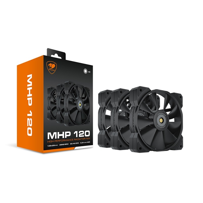 米特3C數位–COUGAR 美洲獅 MHP120 黑色 高轉速散熱風扇 單入組/三顆裝/MHP 120
