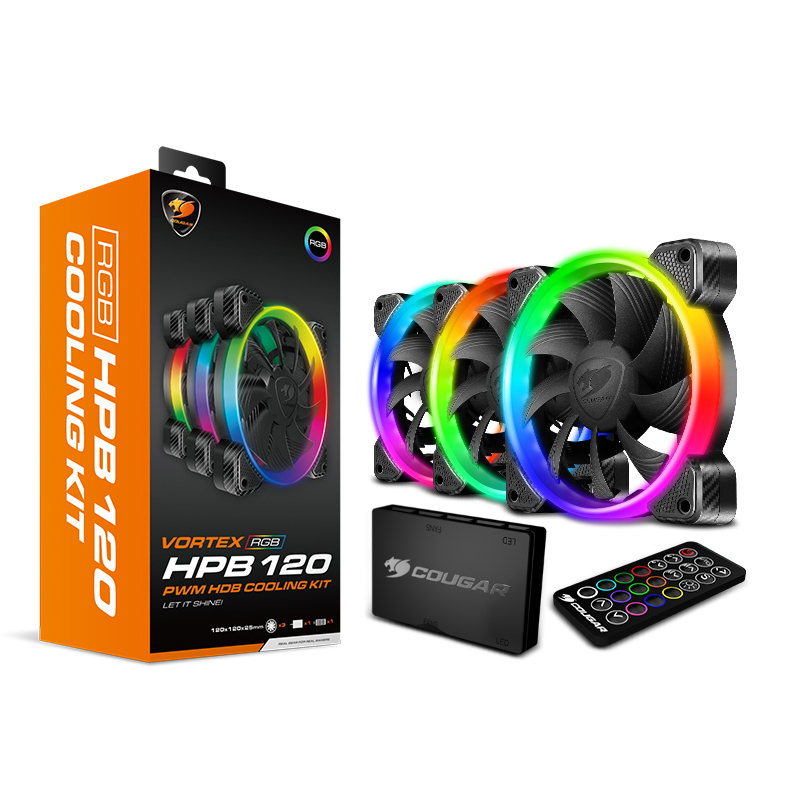 米特3C數位–COUGAR 美洲獅 VORTEX RGB HPB 120 Cooling Kit 散熱風扇/套件組