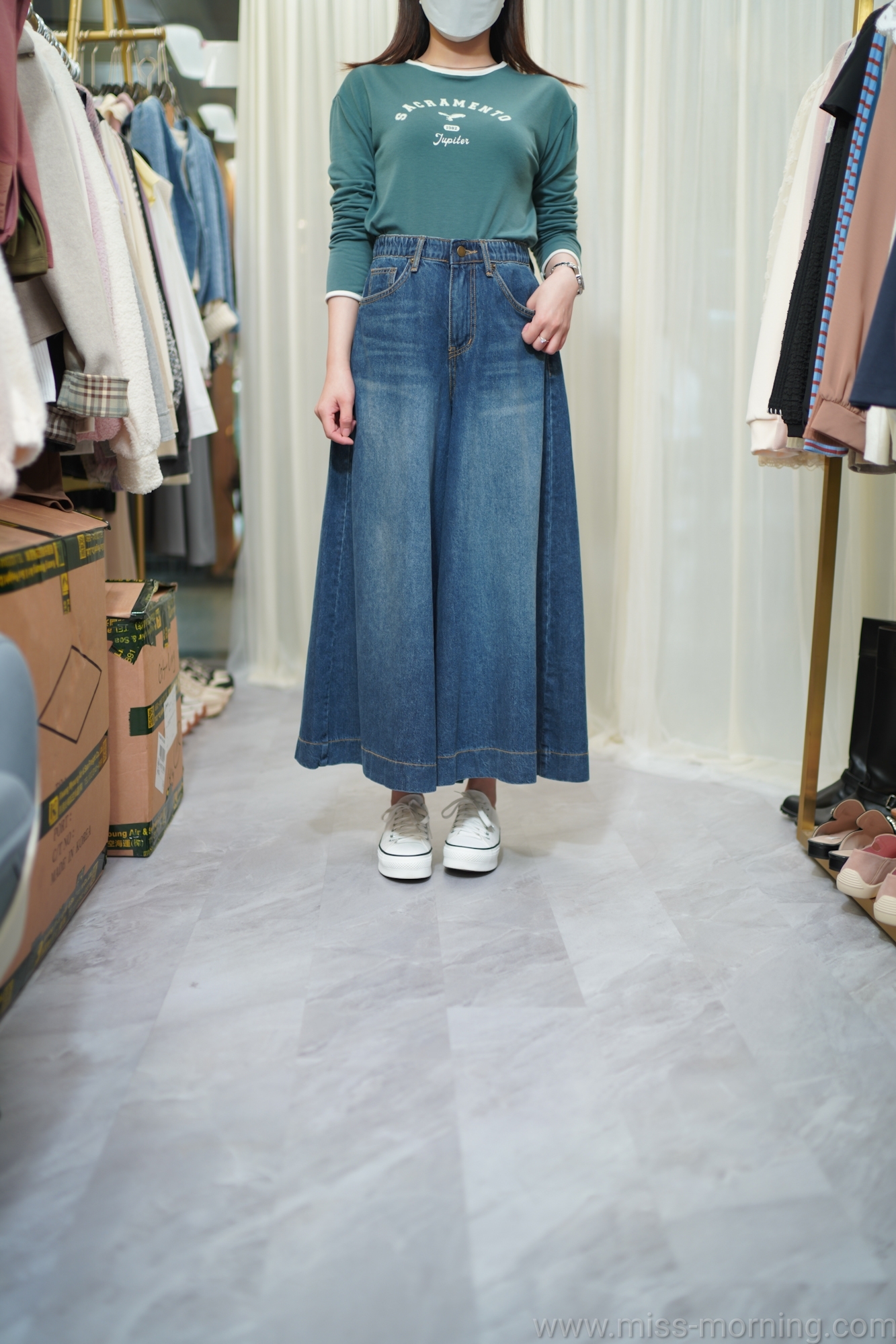 牛仔大裙褲(33658)