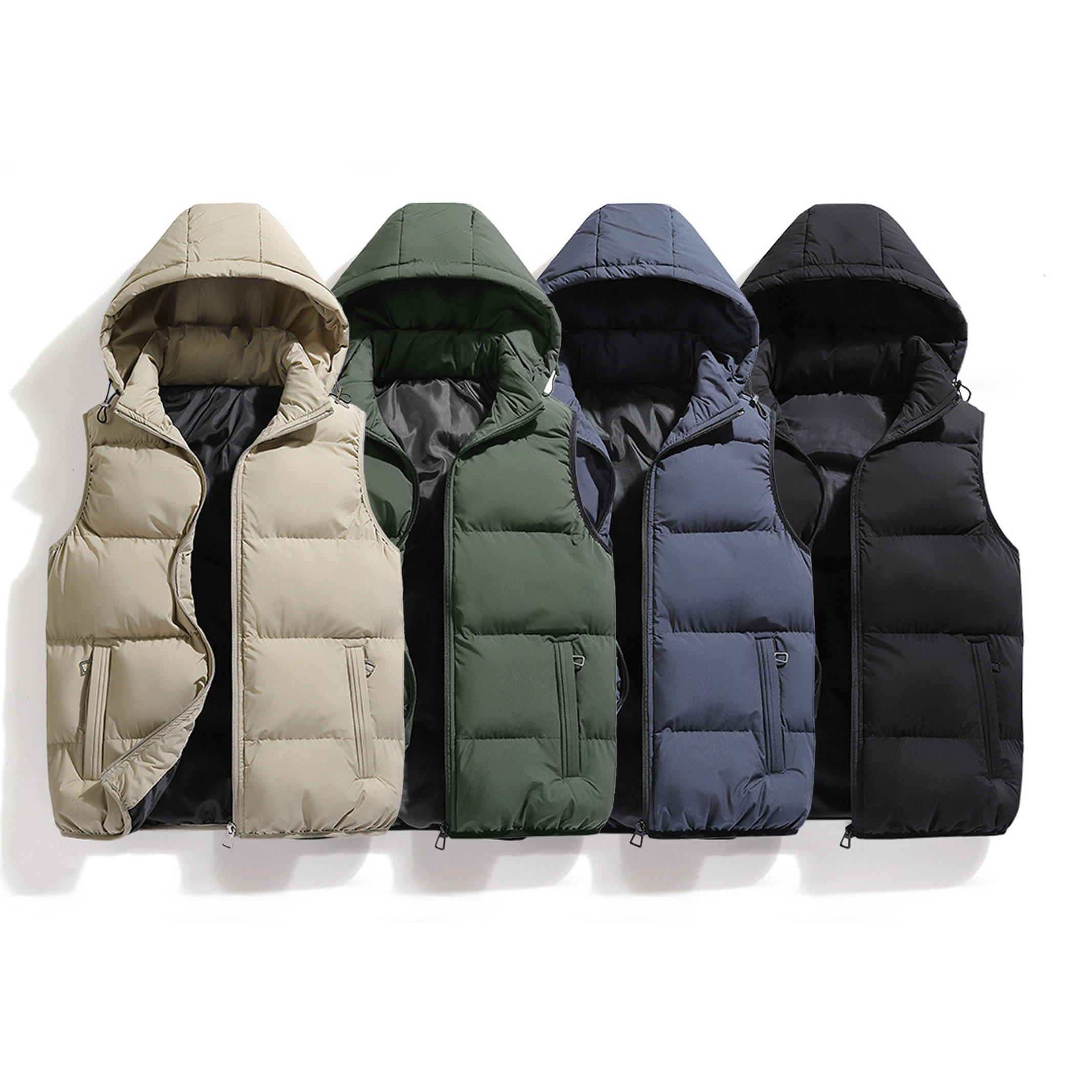 冬季 鋪棉加厚 背心 袖口包邊 保暖休閒 帽子可拆 百搭坎肩背心