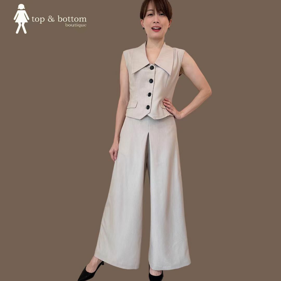 PLEATS WIDE LEG LONG PANT