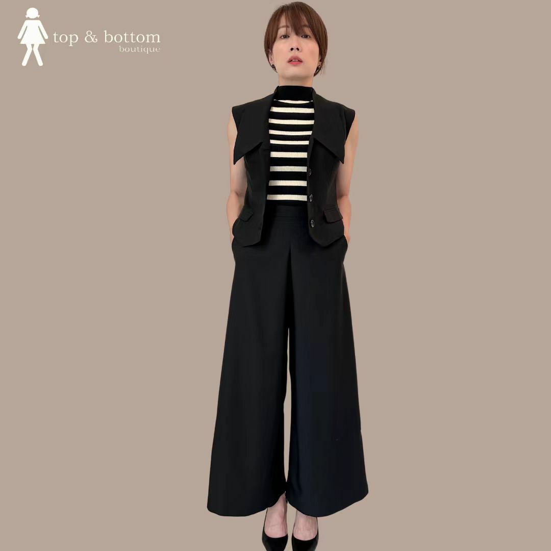 PLEATS WIDE LEG LONG PANT