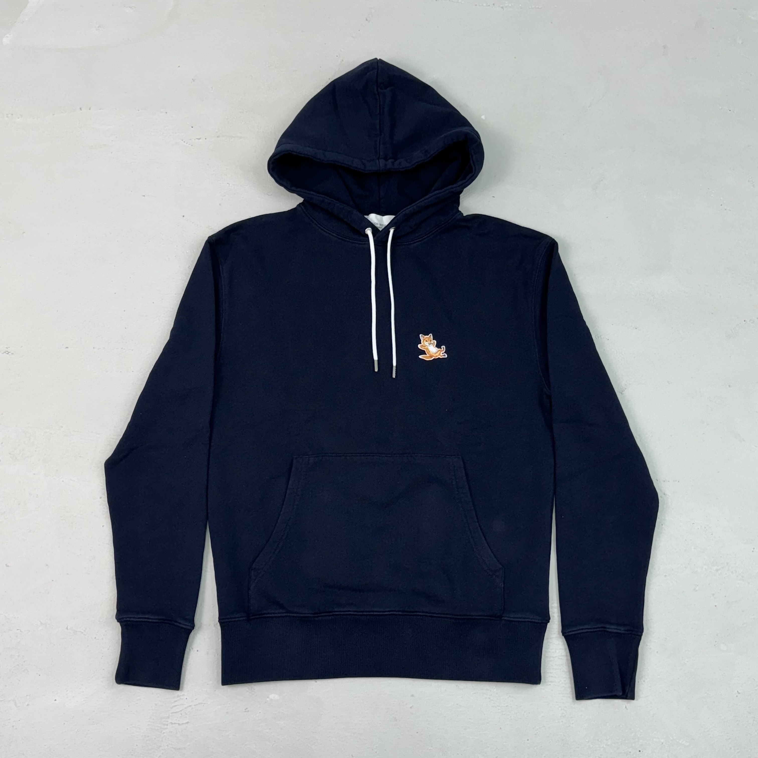 Maison Kitsune 放鬆狐狸刺繡帽T 藍/灰/白